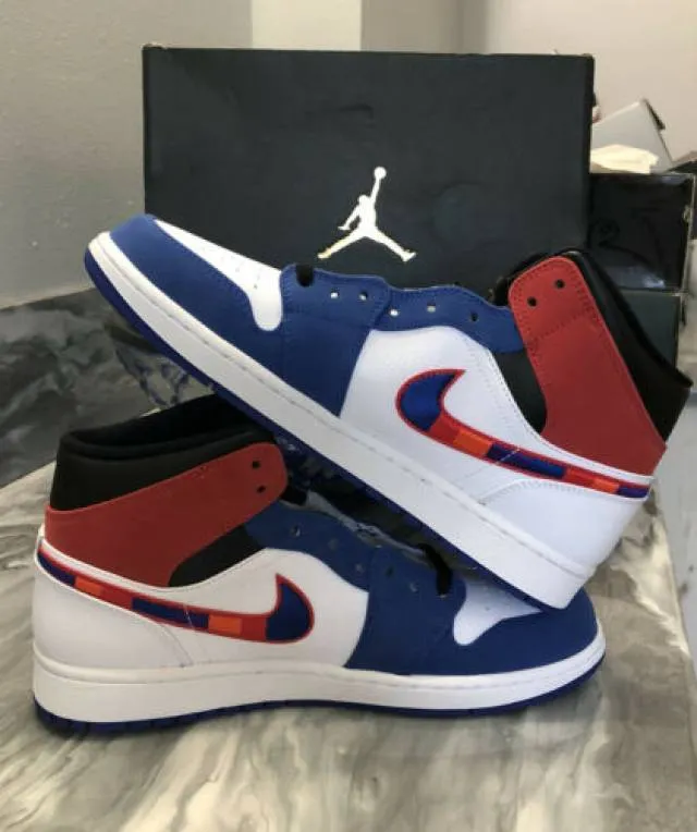 Nike air jordan 1 mid multicolor swoosh