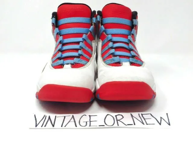 Nike air jordan x 10 chicago flag city pack retro 2016 bg gs 310806-114 sz 4y