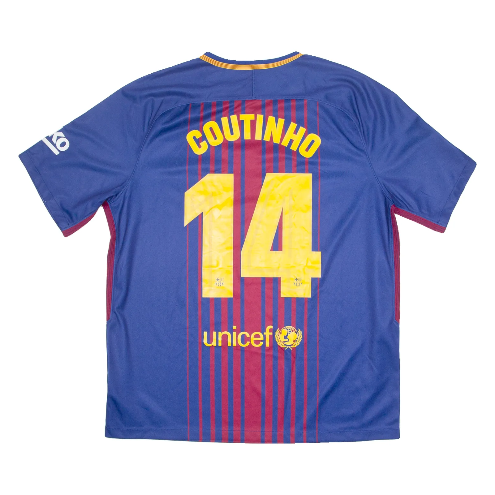 NIKE BARCELONA FC Mens Football Shirt Jersey Blue Crew Neck XL