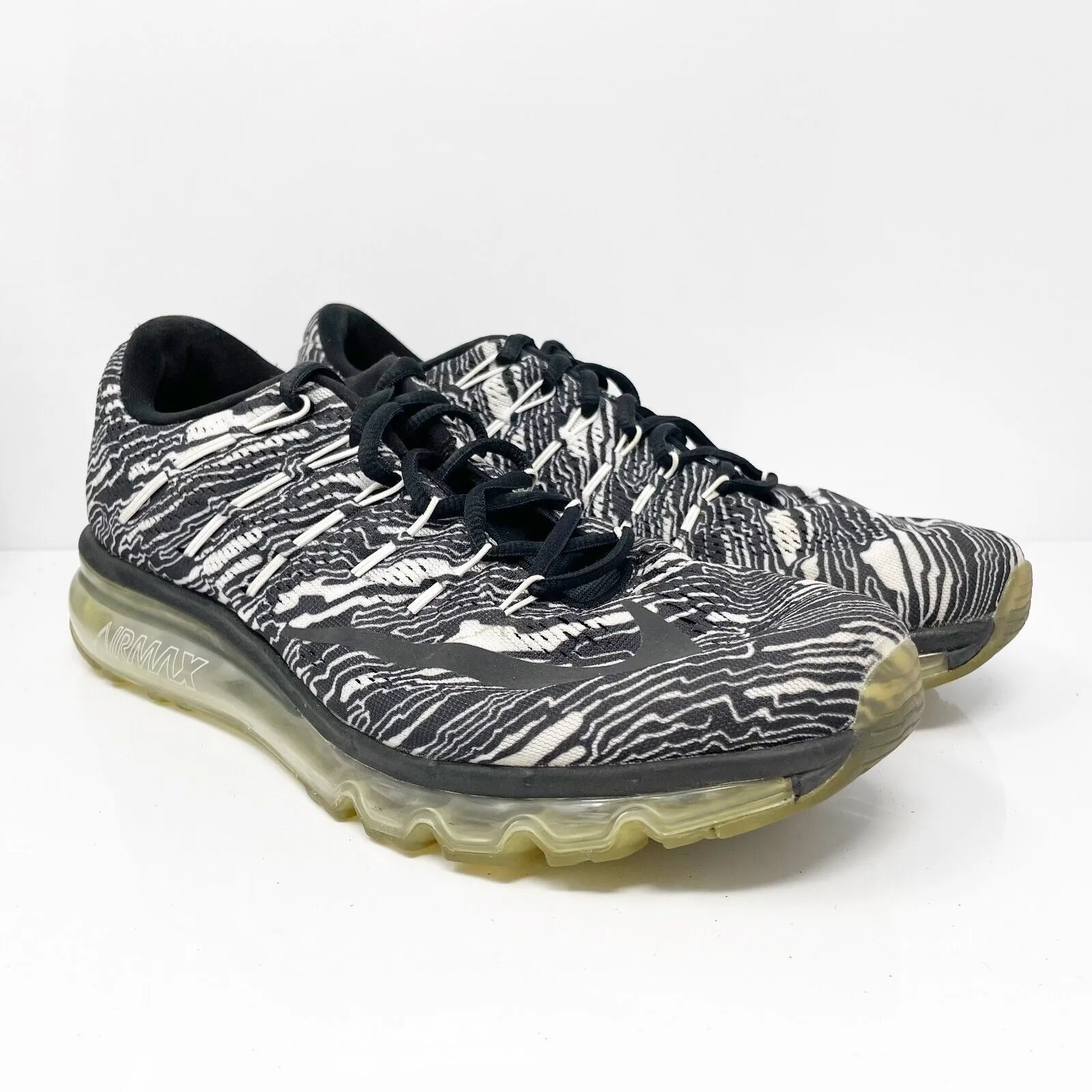 Nike Mens Air Max 2016 818135-100 Black Running Shoes Sneakers Size 10