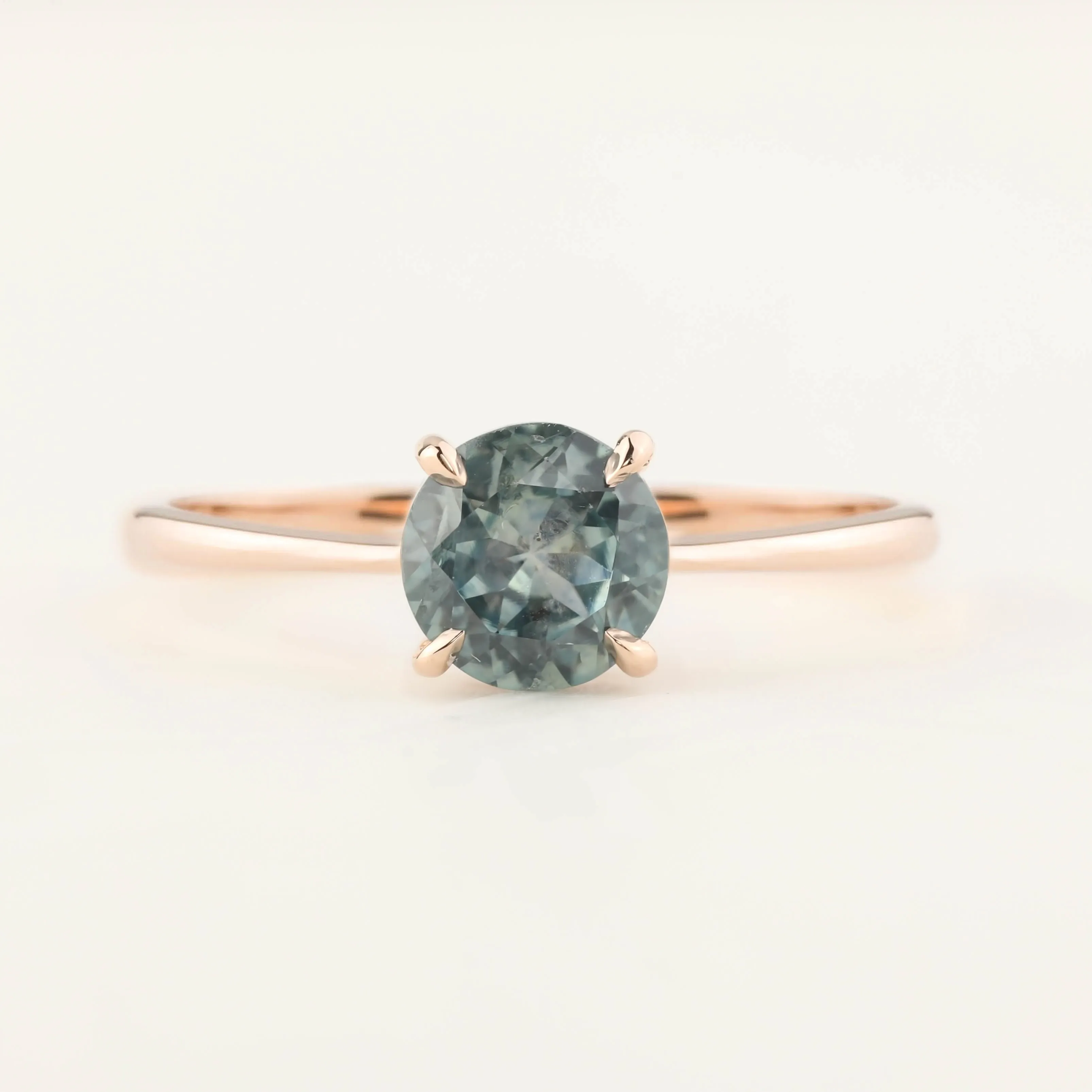 Nina Ring - 0.98ct Light Green Montana Sapphire, 14k Rose Gold (One of a kind)