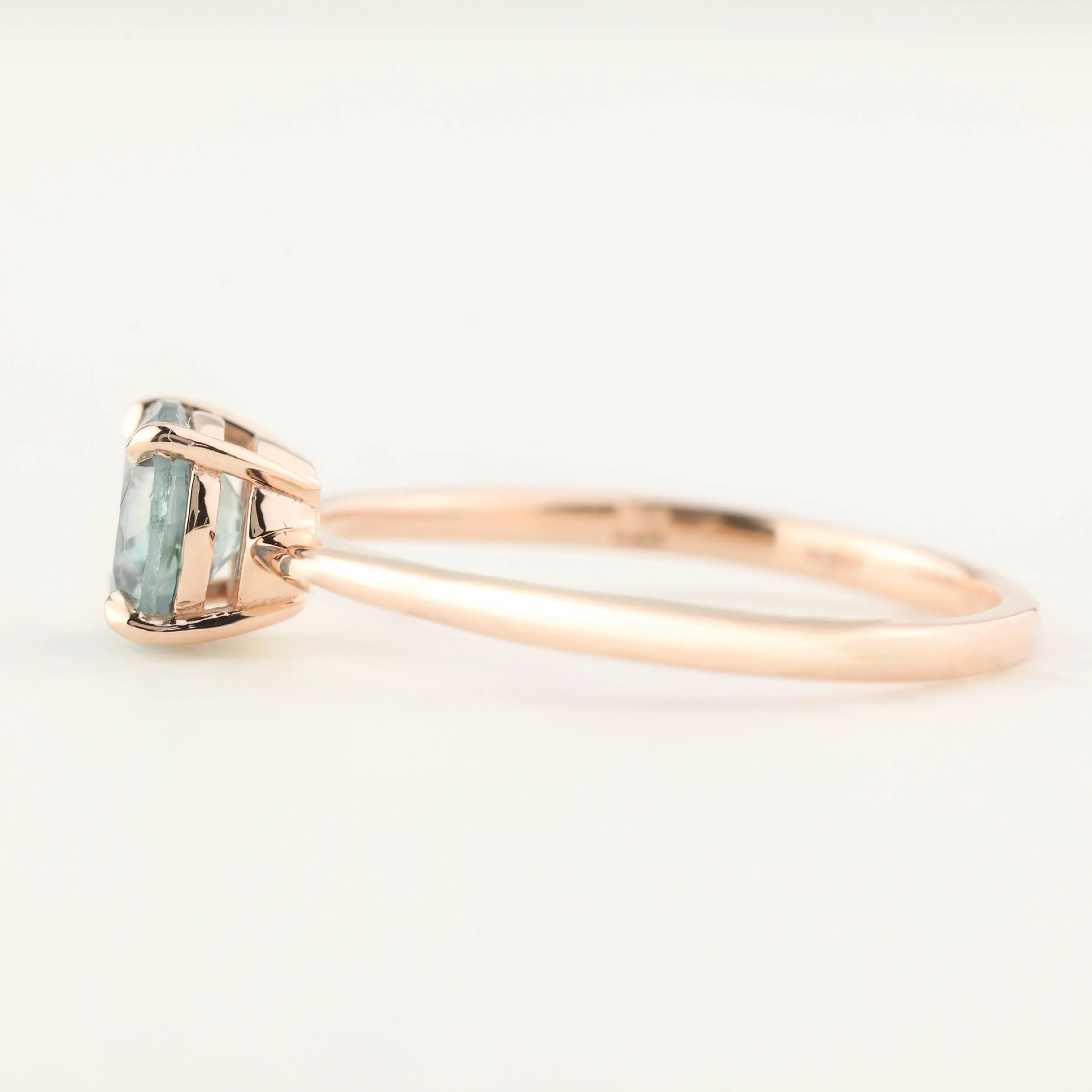 Nina Ring - 0.98ct Light Green Montana Sapphire, 14k Rose Gold (One of a kind)