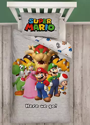 Nintendo Super Mario Here We Go Duvet Cover Set | Kaleidoscope