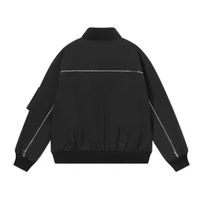 Nylon Zipper Bomber Jacket