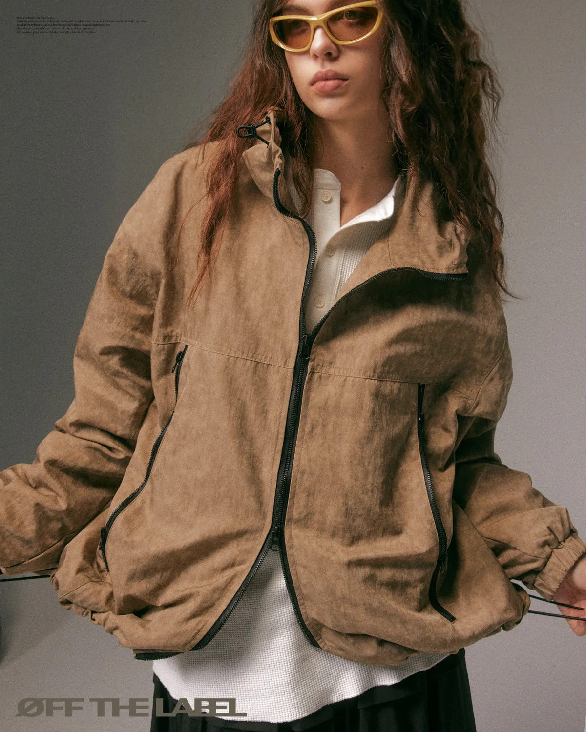 OFF THE LABEL Phantom Gradient Hooded Jacket Sand
