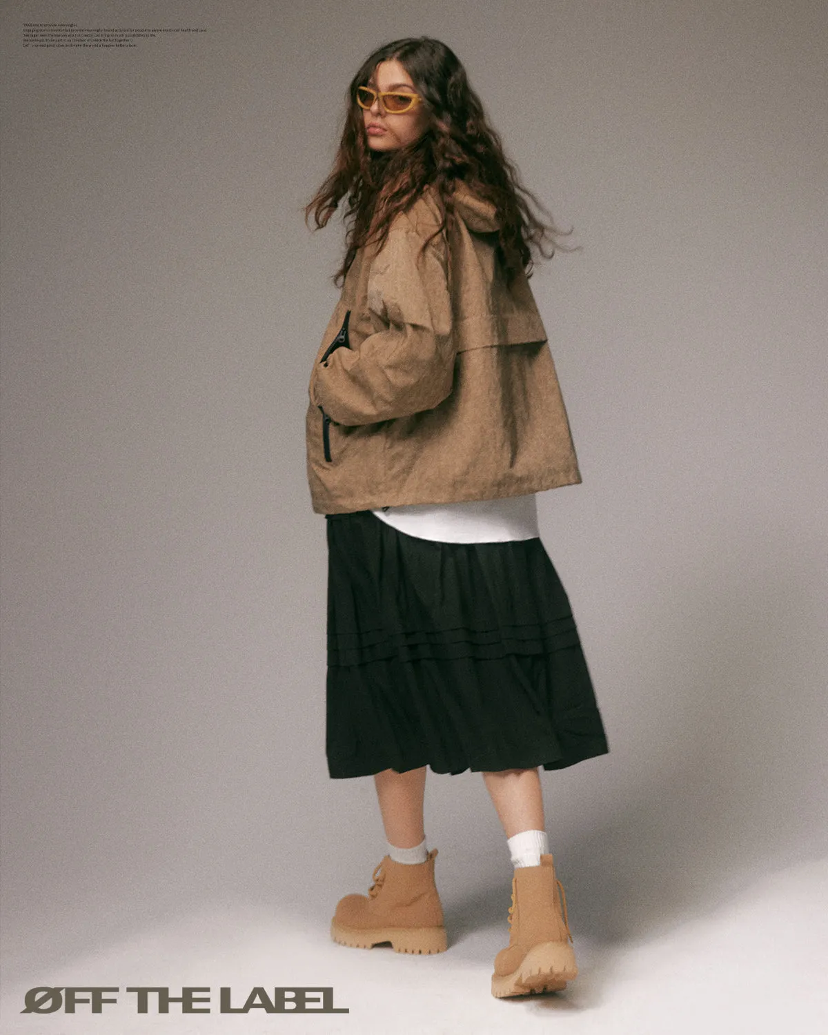 OFF THE LABEL Phantom Gradient Hooded Jacket Sand