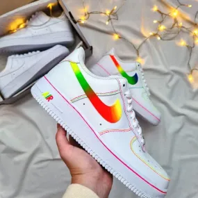 Orange Swoosh Nike Air Force 1