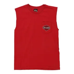 Orlando Florida Harley Davidson Graphic Vest - Large Red Cotton