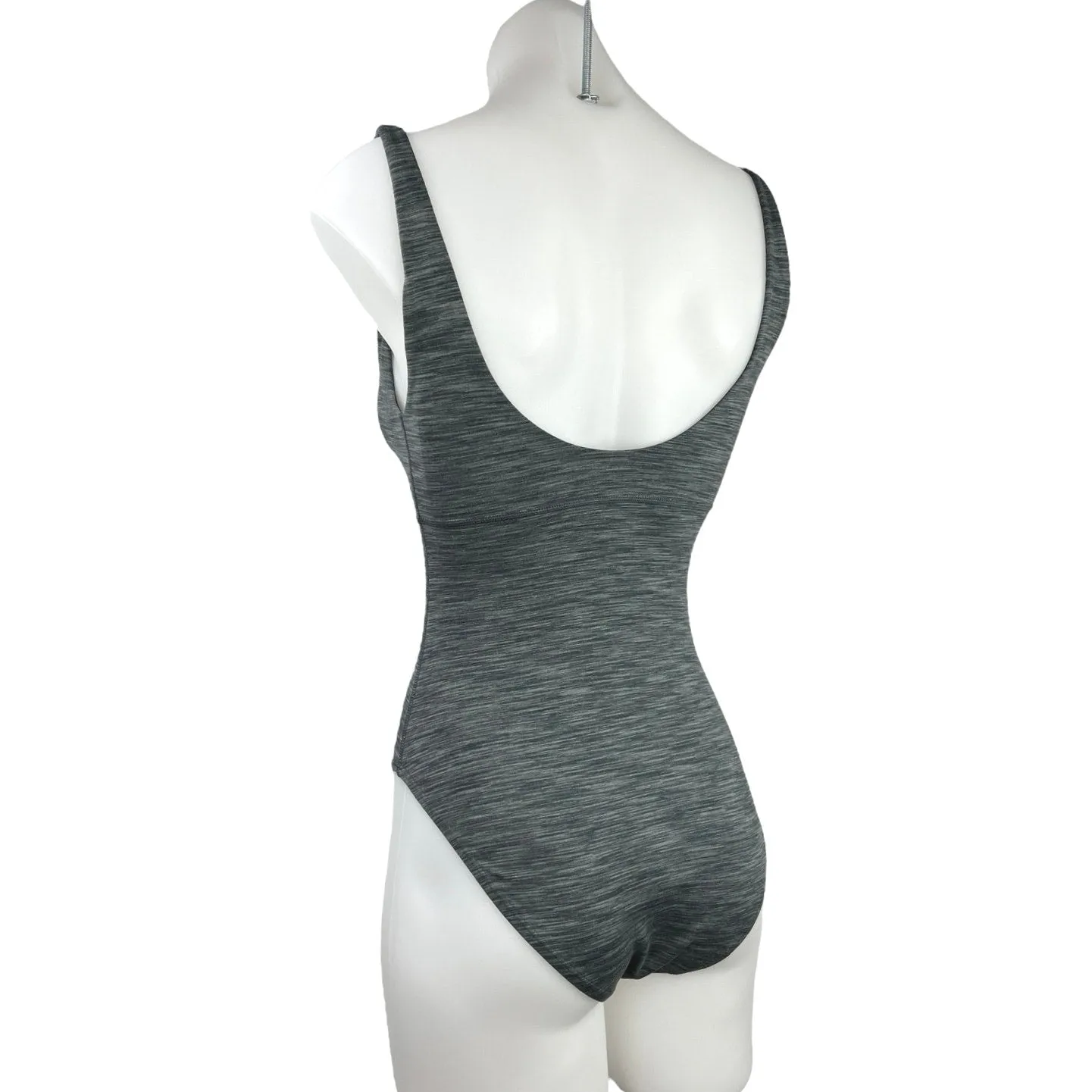 Outdoor Voices FreeForm Leotard Charcoal Gray V-neck Sleeveless Bodysuit Top XS