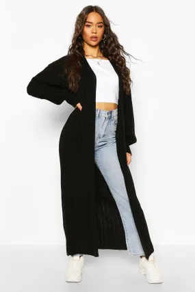 Oversized Balloon Sleeve Maxi Cardigan