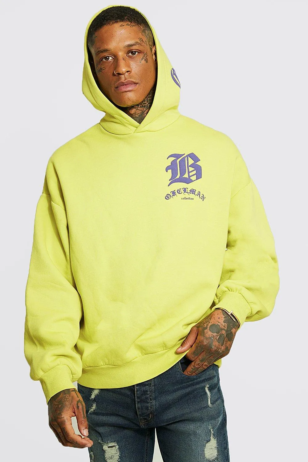 Oversized Ofcl Man Puff Print Hoodie