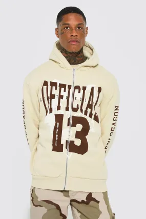 Oversized Official Zip Through Hoodie