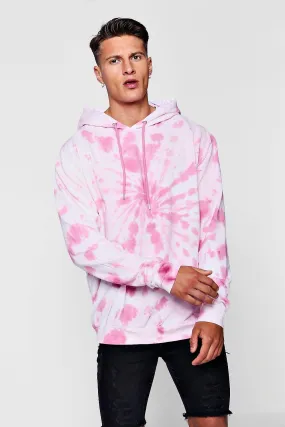 Oversized Over The Head Hoodie In Tie Dye