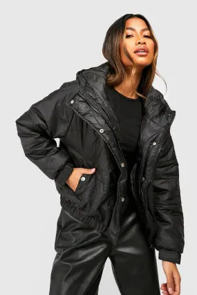 Oversized Raglan Puffer Jacket