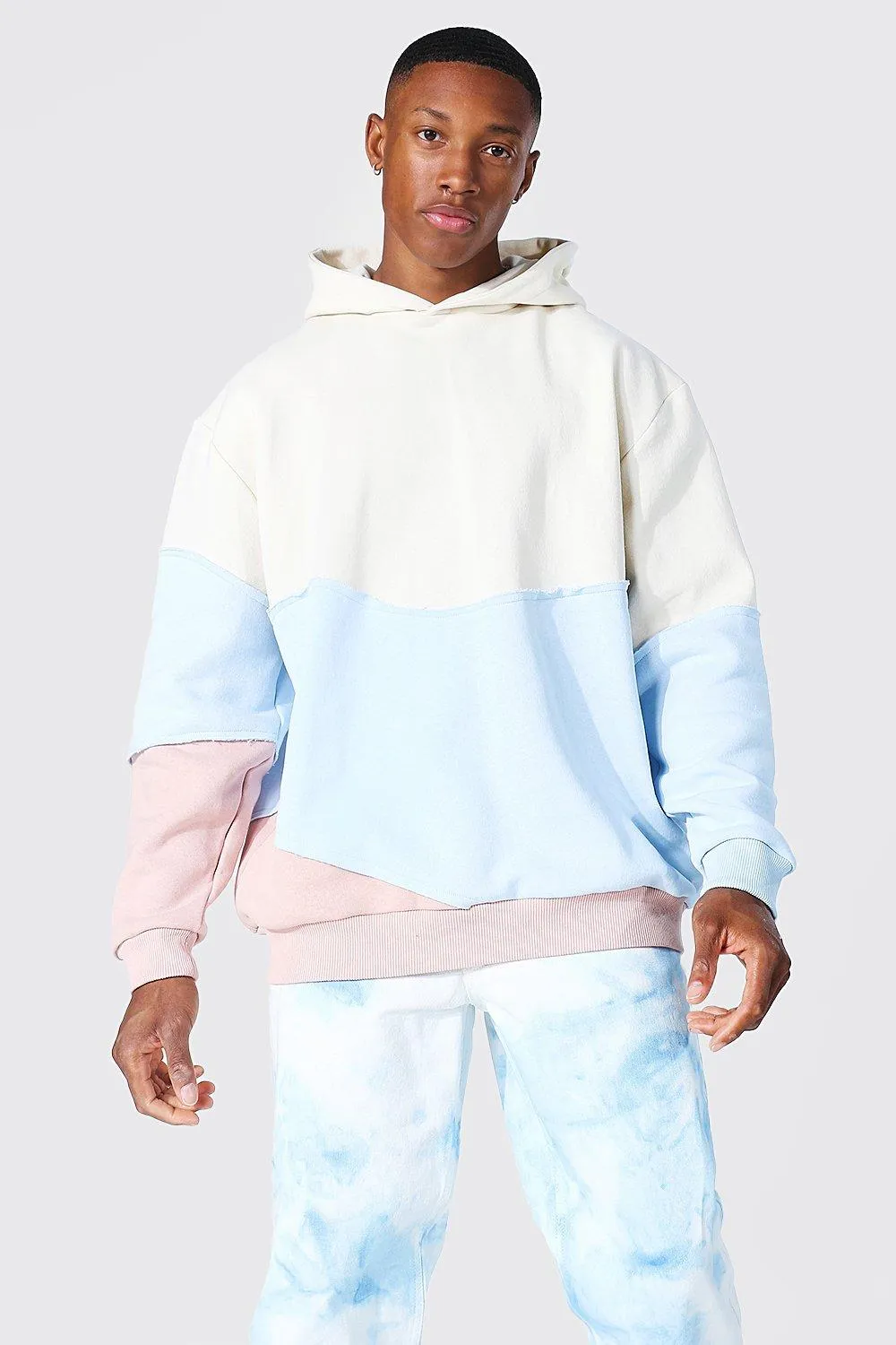Oversized Spliced Hoodie