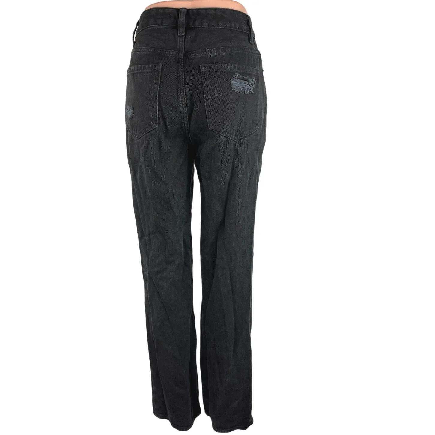 Pacsun Black 100% Cotton Non Stretch Distressed Straight Leg Jeans Size 26