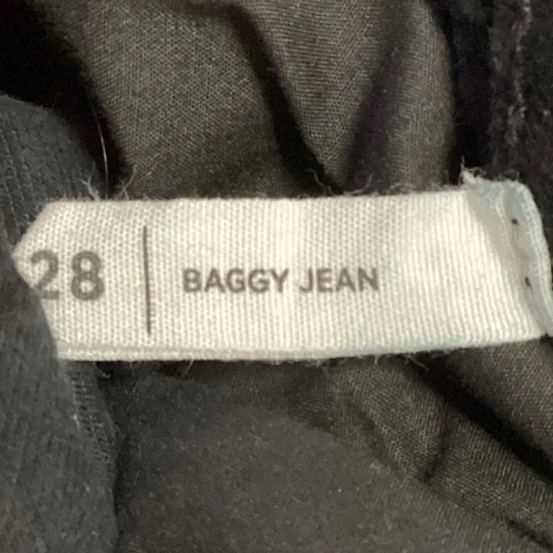 Pacsun Women's Black Baggy Distressed Ripped Wide Leg High Waist Denim Jeans 28