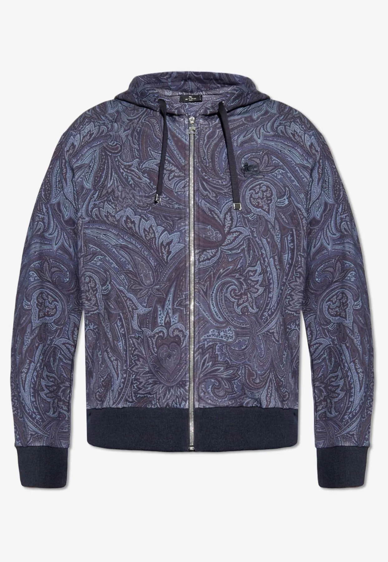 Paisley Print Zip-Up Hoodie