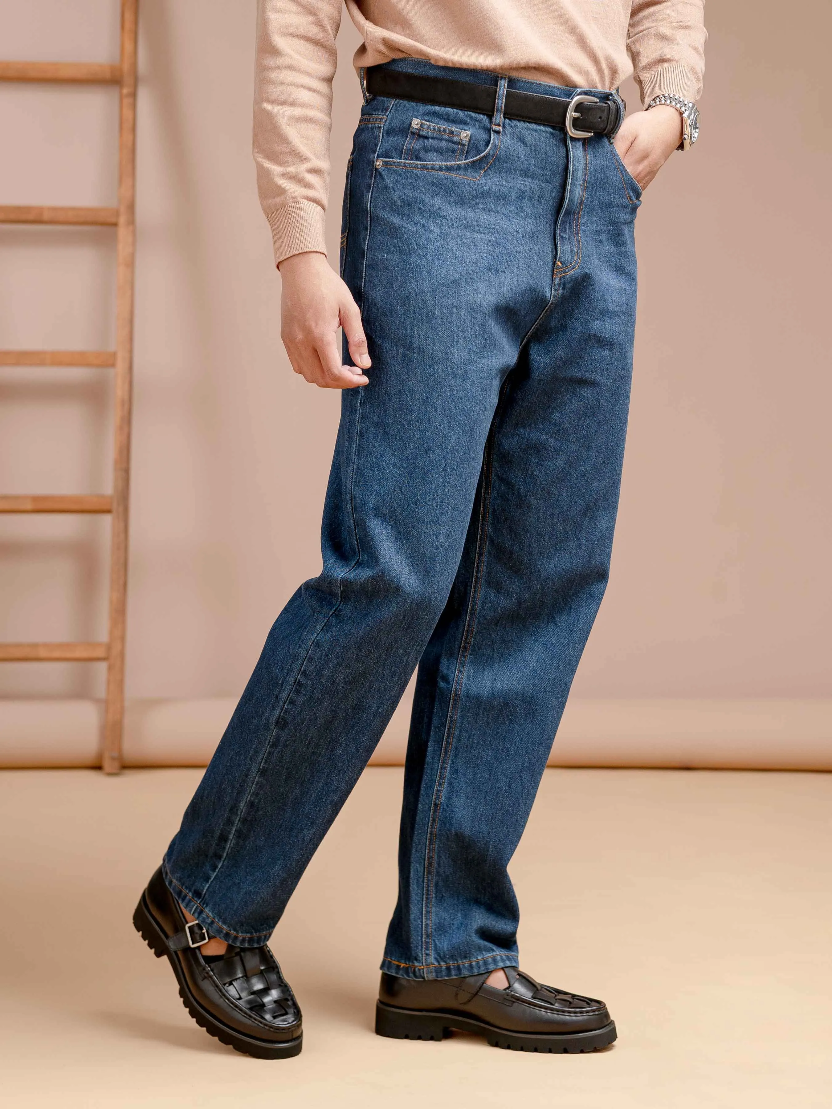 Palermo Jeans - Dark Blue (Wide Fit)