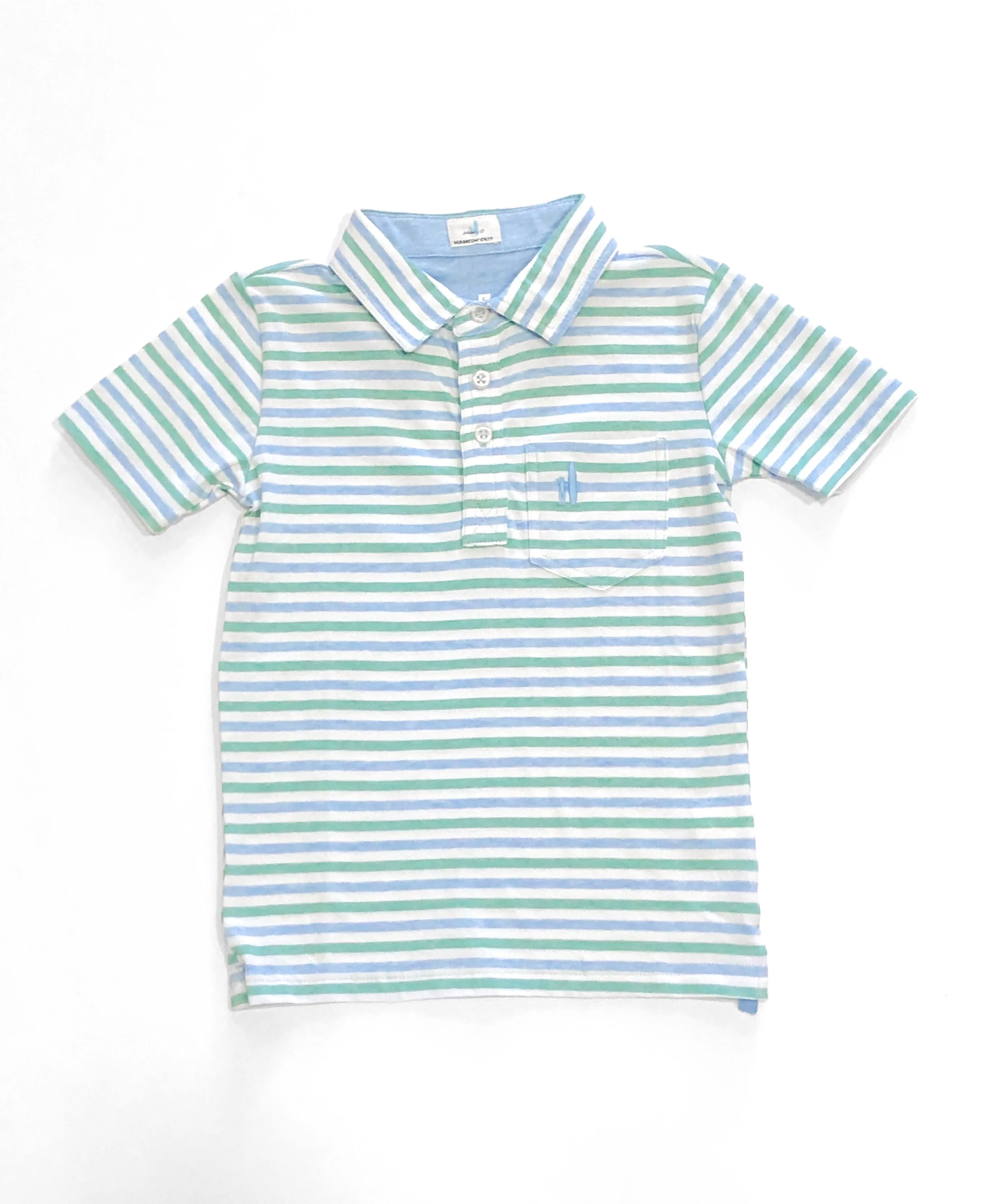 Palmetto StripeThree Button Polo