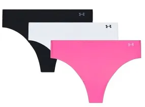 panties Under Armour Pure Stretch No Show Thong 3 Pack - Astro Pink/Halo Gray - women´s