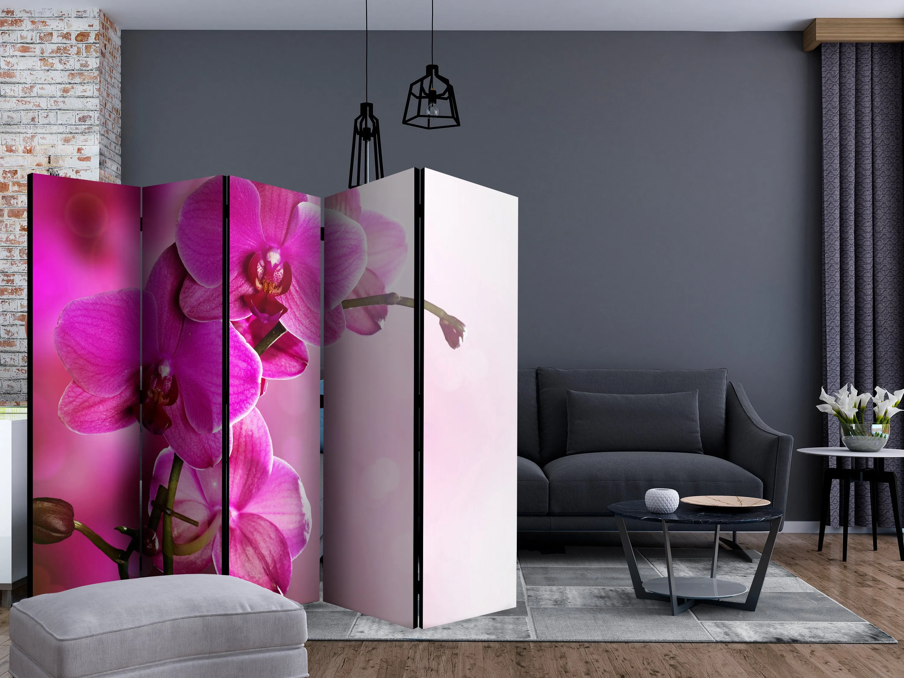 Paravento Pink orchid II [Room Dividers]