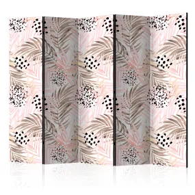 Paravento Pink Palm Leaves II [Room Dividers]