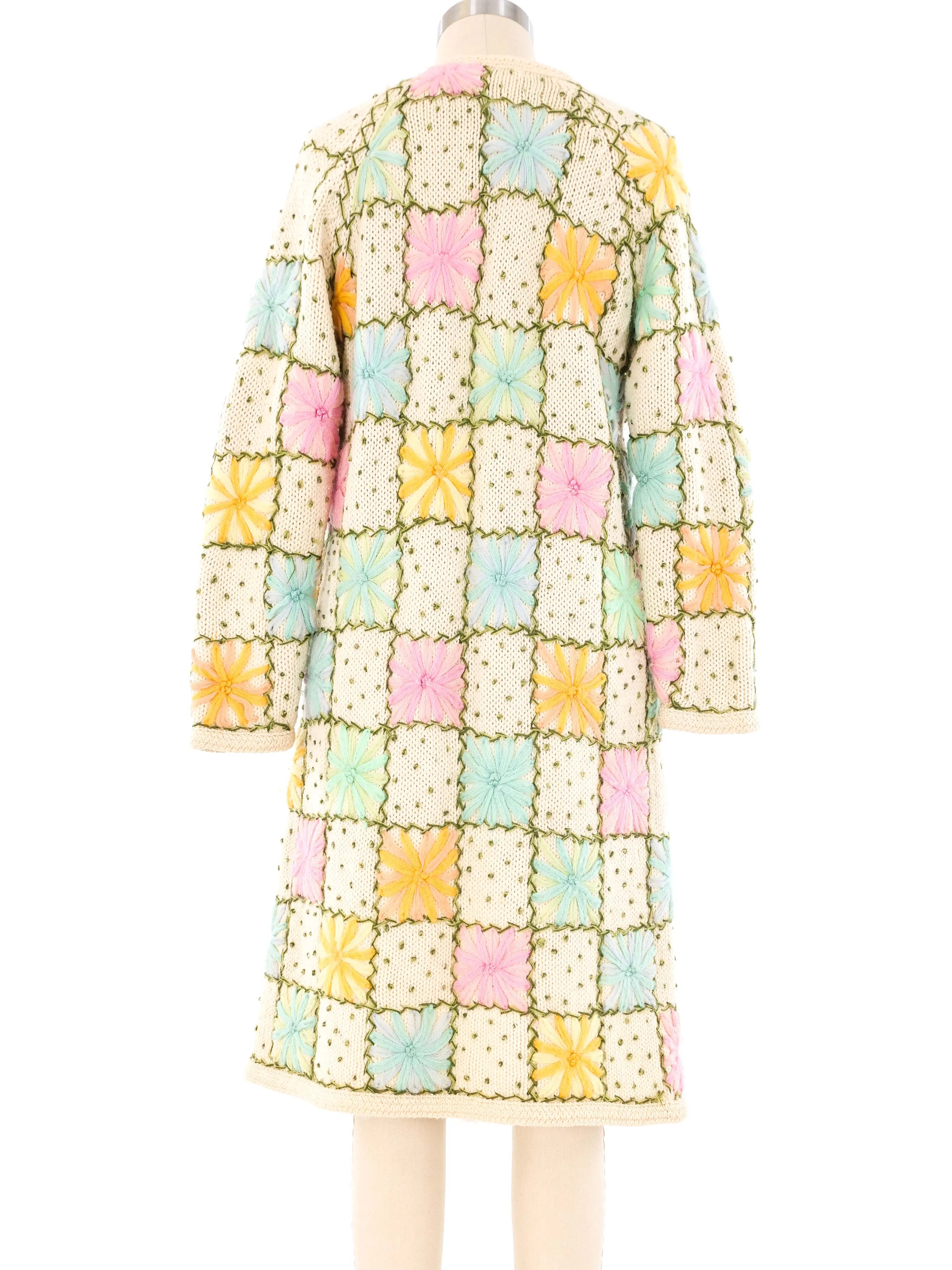 Pastel Granny Square Knit Cardigan