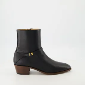 Pat Cuir Ankle Boots