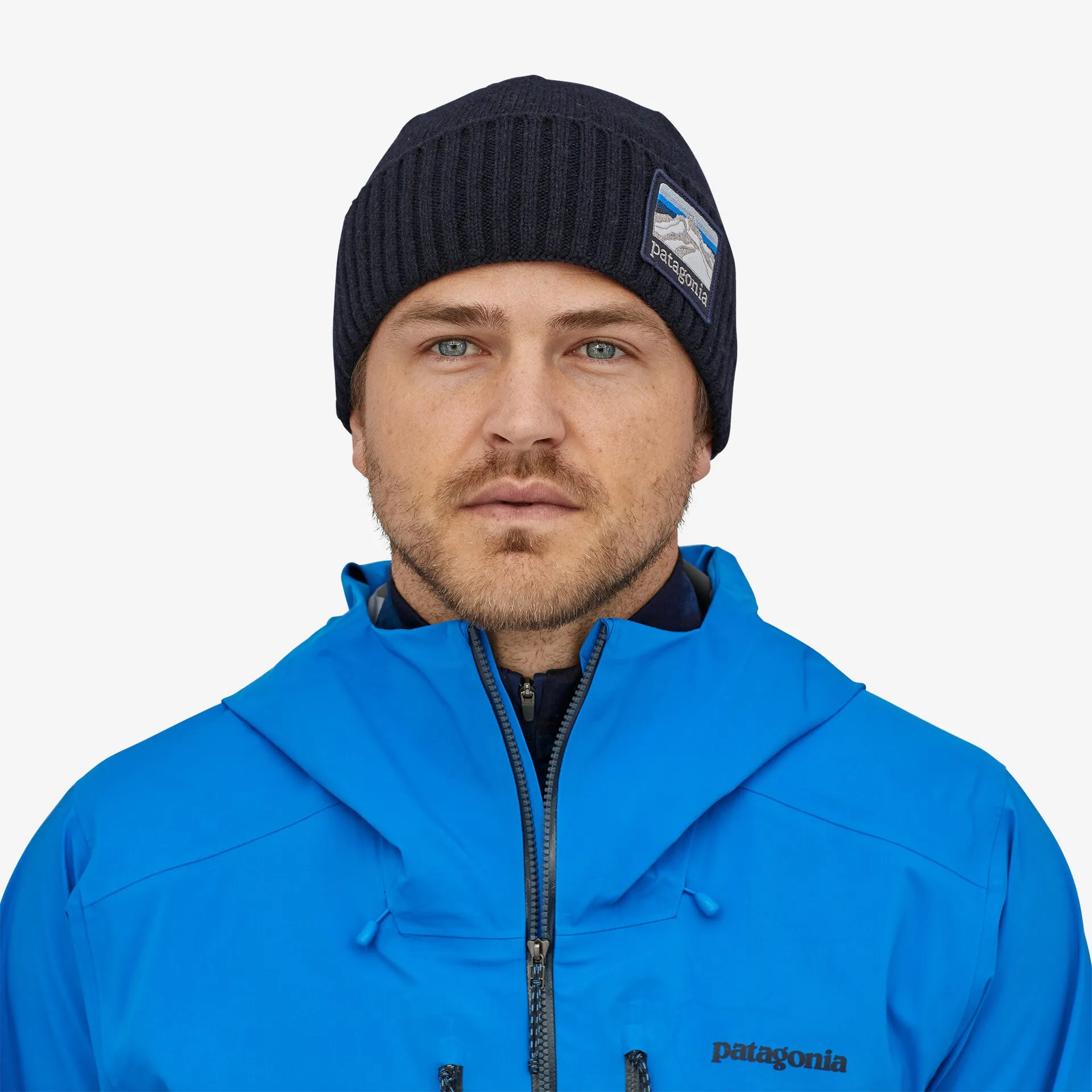 Patagonia Brodeo Beanie - Line Logo Ridge: Classic Navy