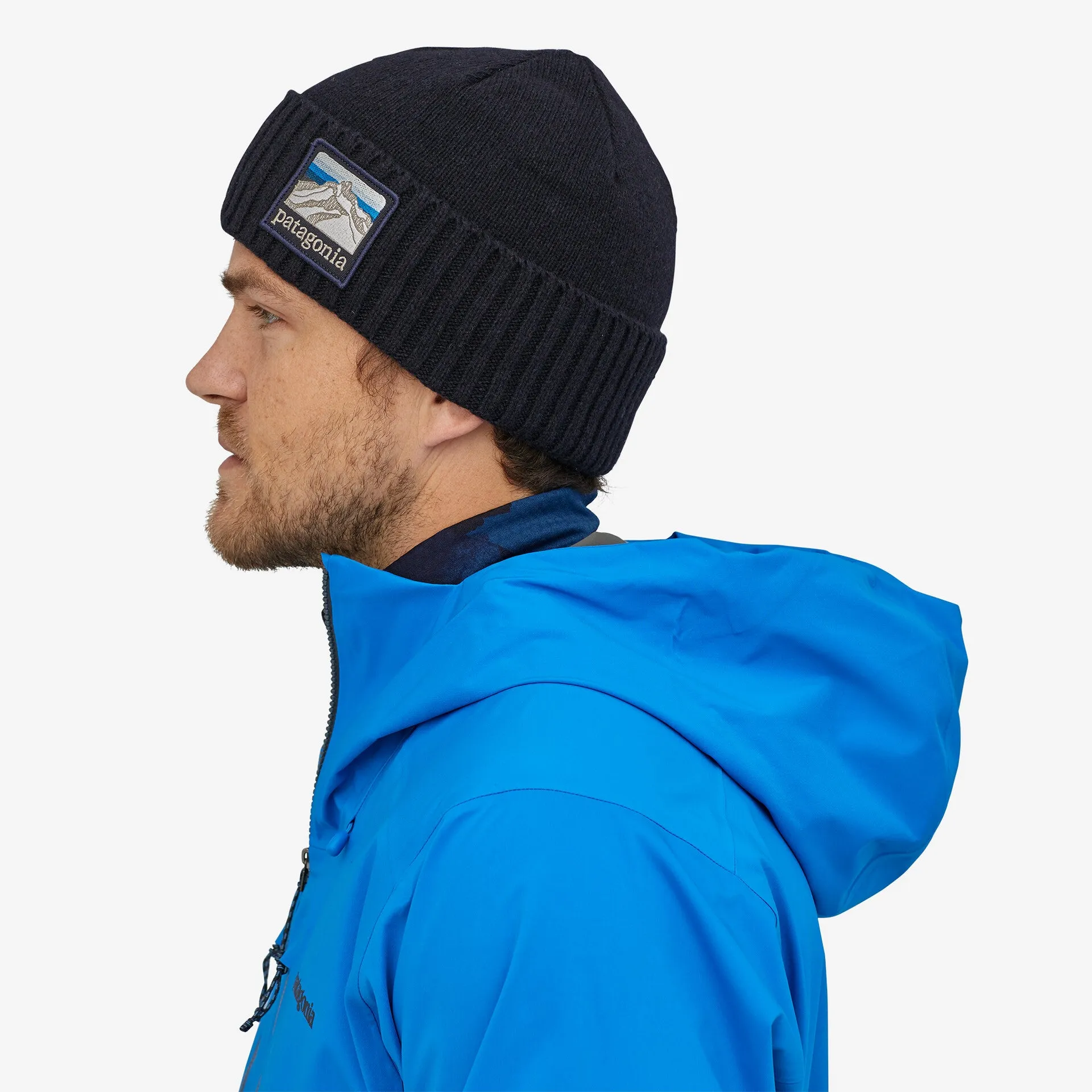 Patagonia Brodeo Beanie - Line Logo Ridge: Classic Navy