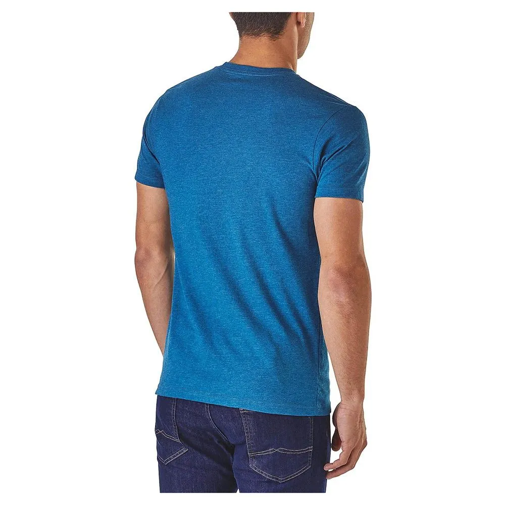 Patagonia Men's Text Logo Cotton/Poly T-Shirt - Big Sur Blue