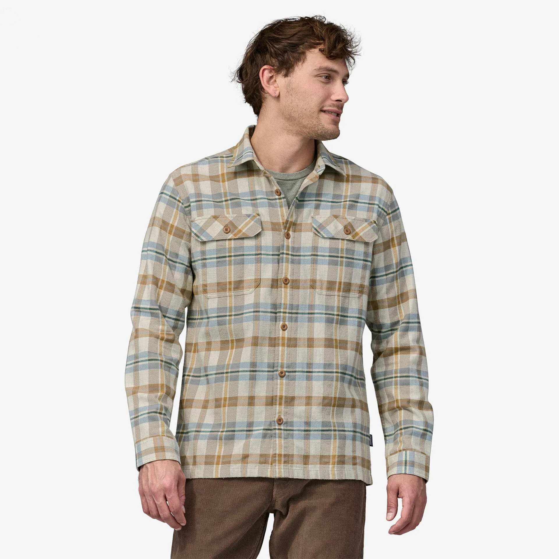 Patagonia Organic Cotton Fjord Flannel LS Shirt - Fields: Natural