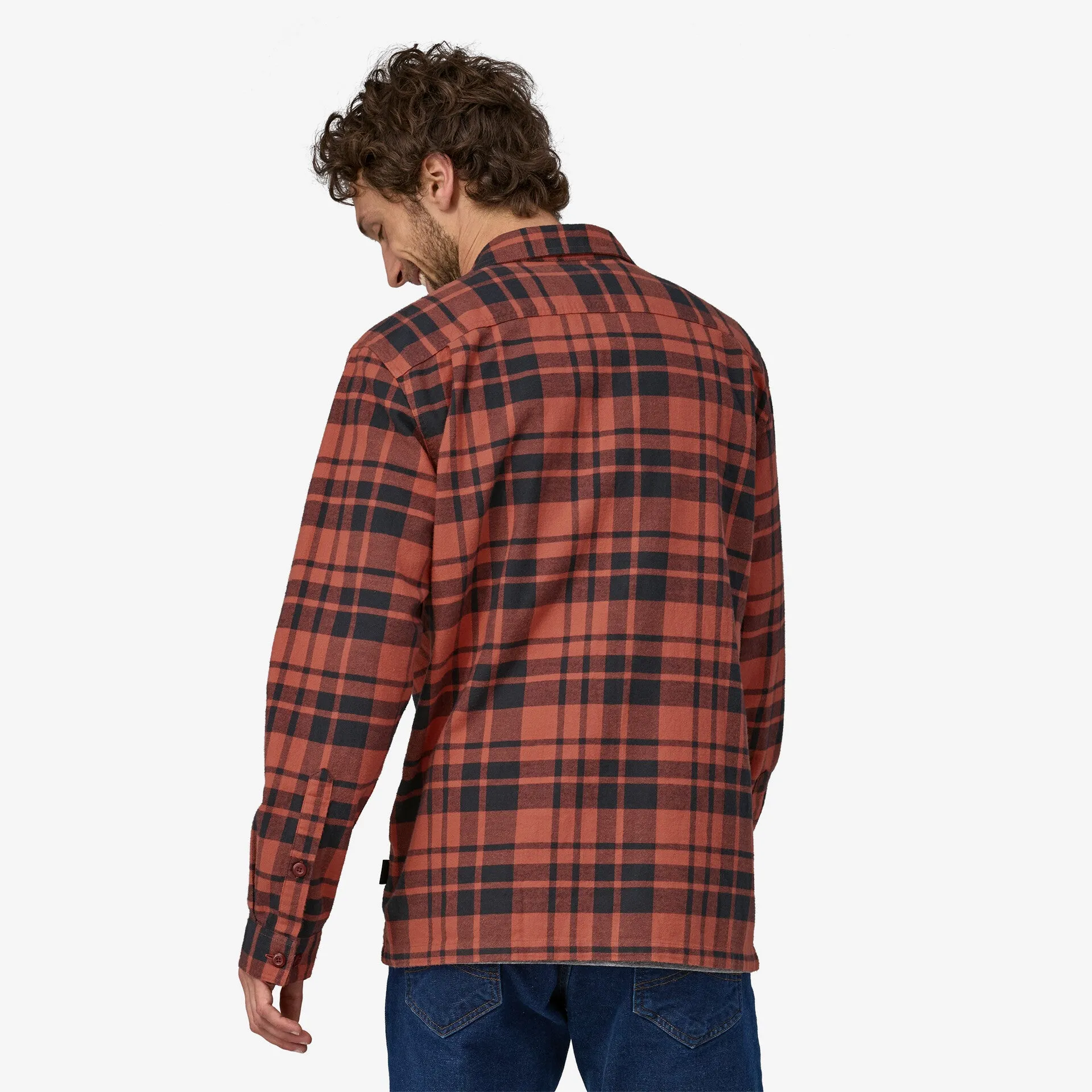 Patagonia Organic Cotton Fjord Flannel L/S Shirt - Ice Caps: Burl Red