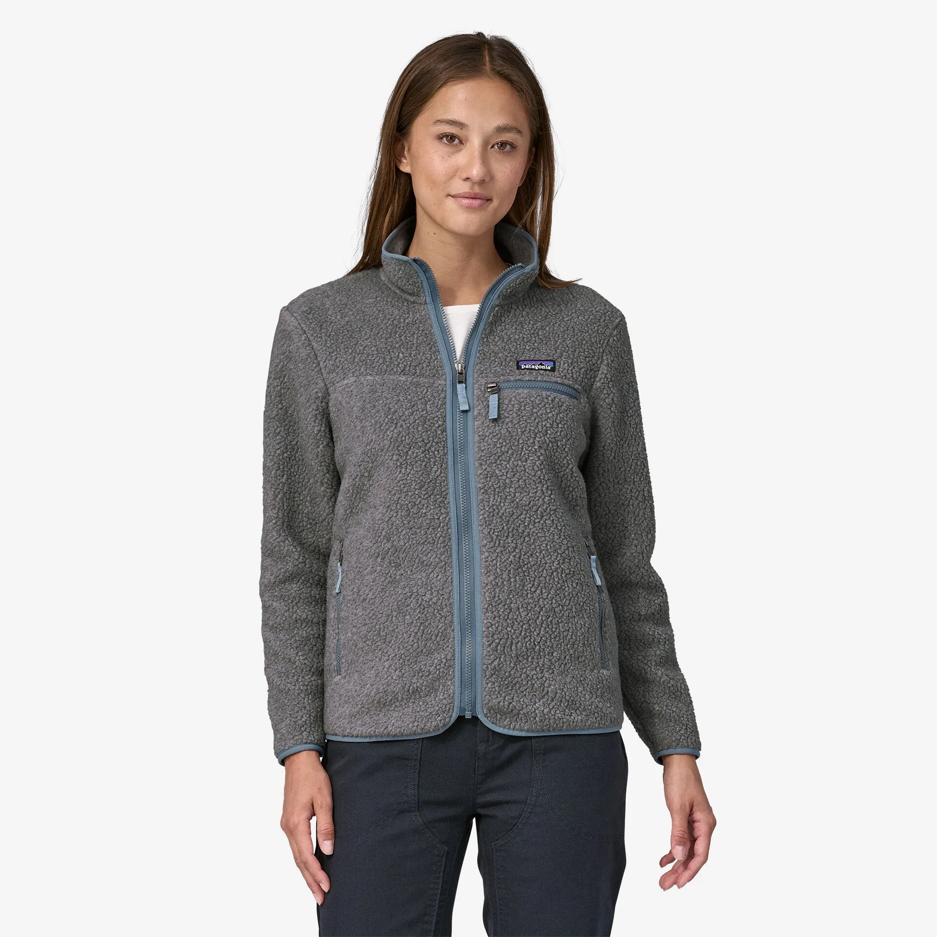 Patagonia Women's Retro Pile Fleece Jacket - Salt Grey / Light Plume Grey