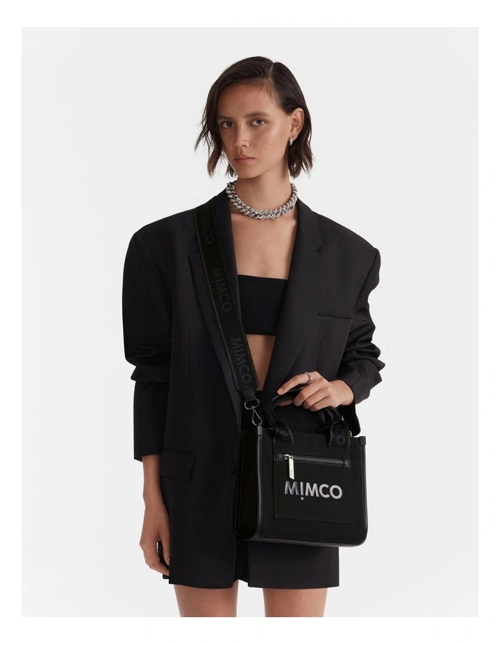 Patch Mini Tote Bag in Black Gunmetal