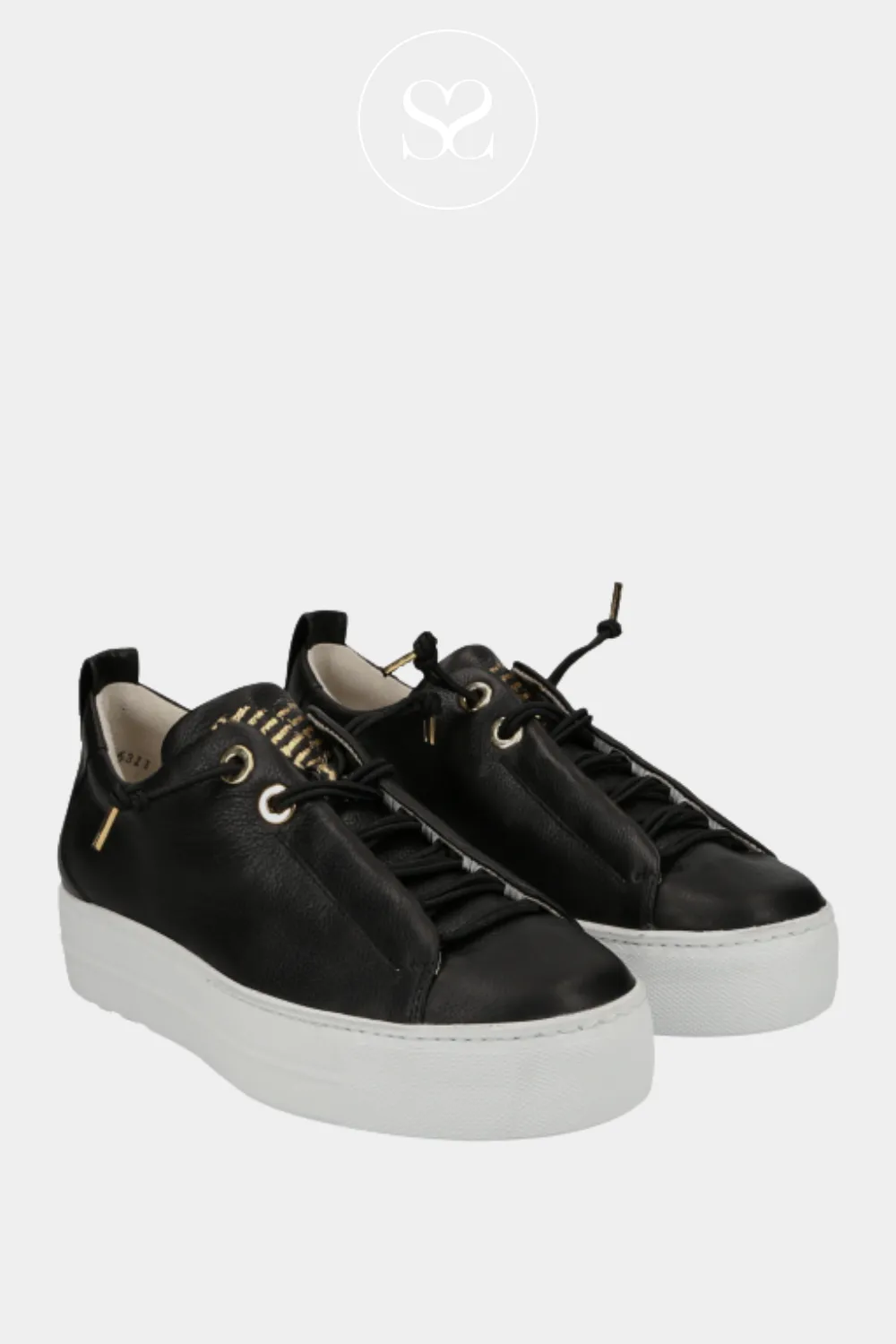 PAUL GREEN 5017-023 BLACK SLIP ON TRAINERS