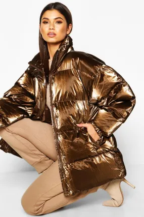 Pearlescent Belted Puffer Jacket