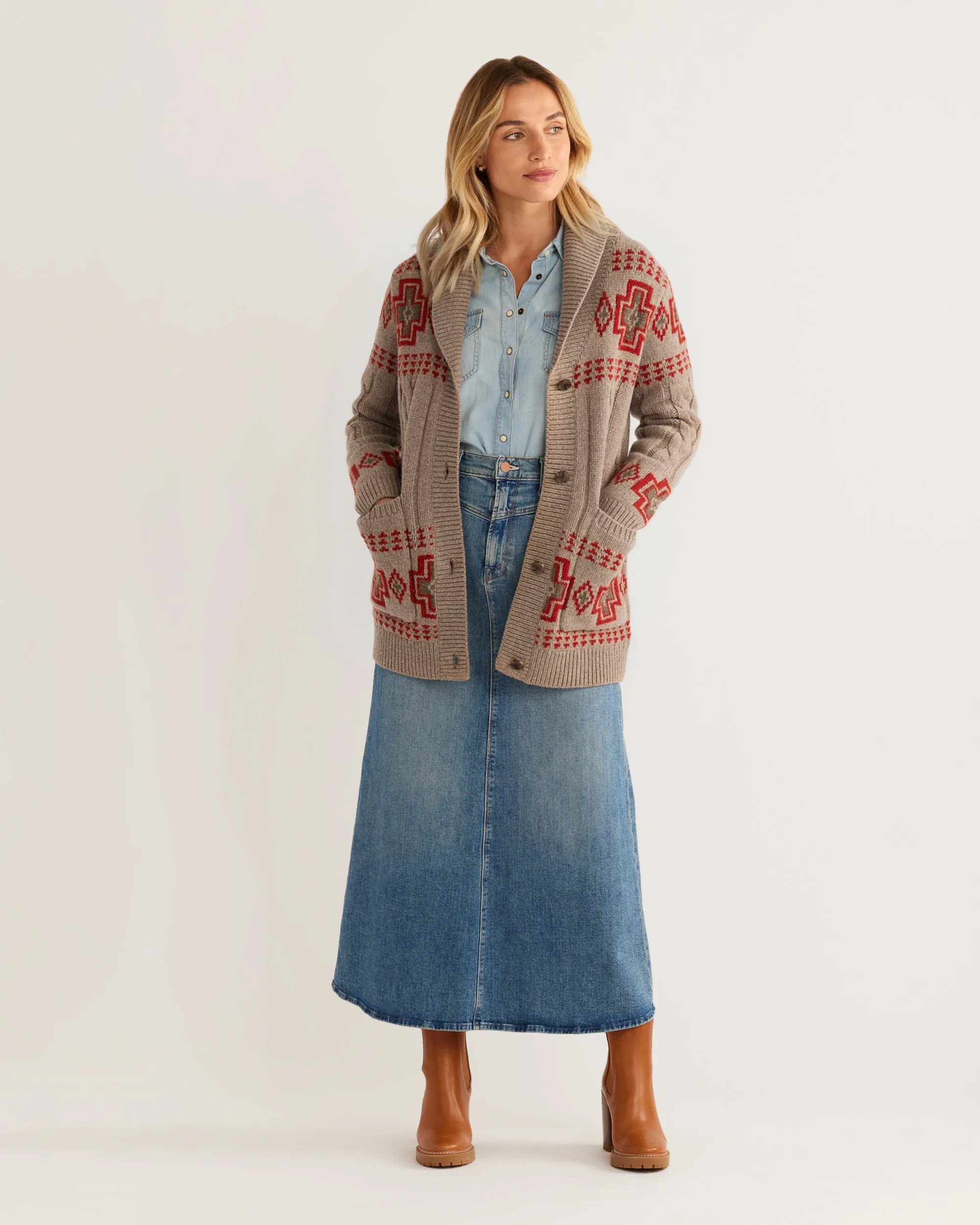Pendleton Lambswool Cable Cardigan