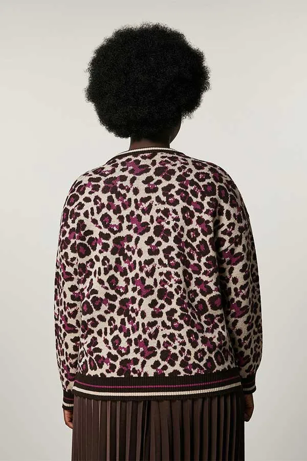 Persona (by Marina Rinaldi) AVENA ANIMAL PRINT CREWNECK SWEATER