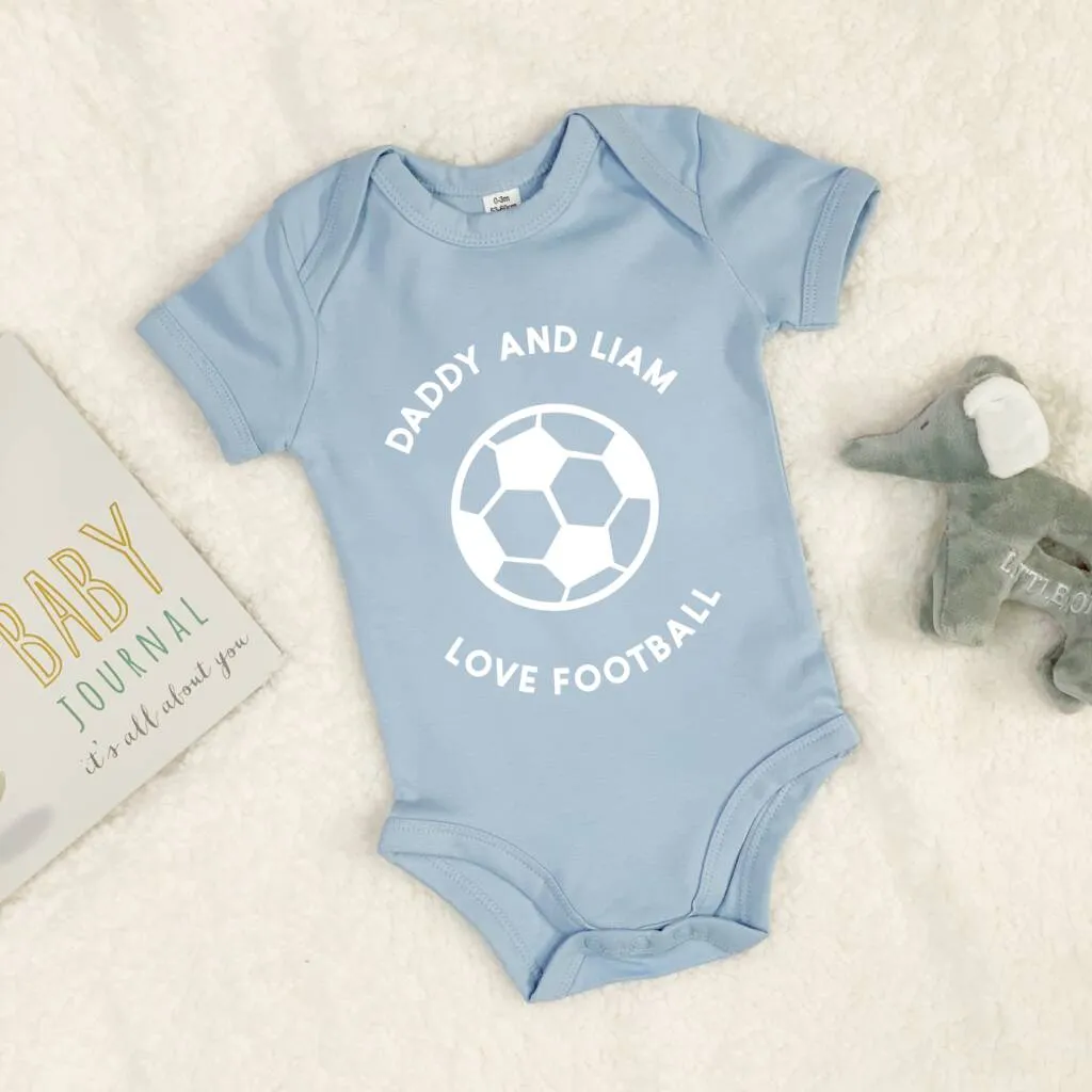 Personalised Football Daddy And Baby Babygrow