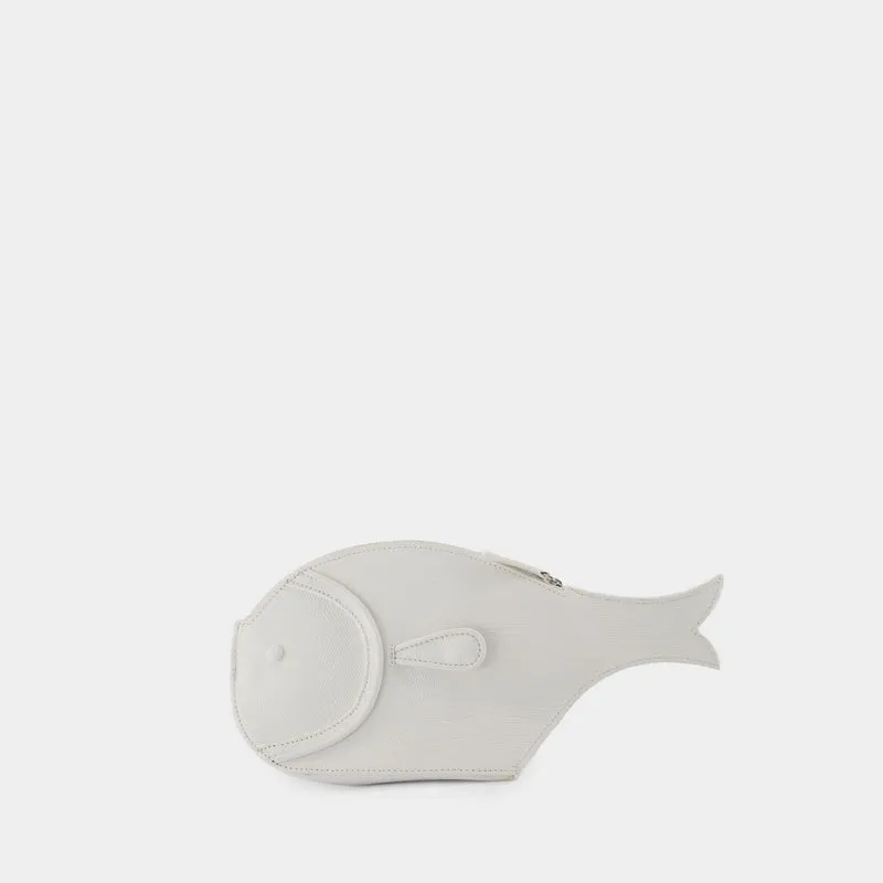 Pesce Clutch - Staud - Leather - White