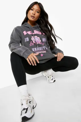Petite Varsity Oversized Overdyed Hoodie