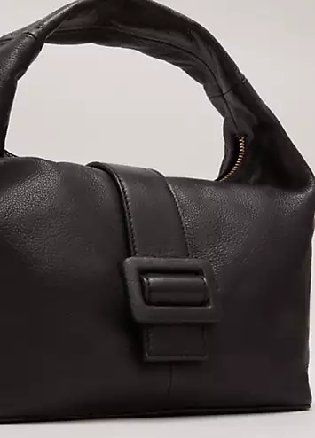 Phase Eight Black Leather Mini Buckle Tote Bag | Kaleidoscope