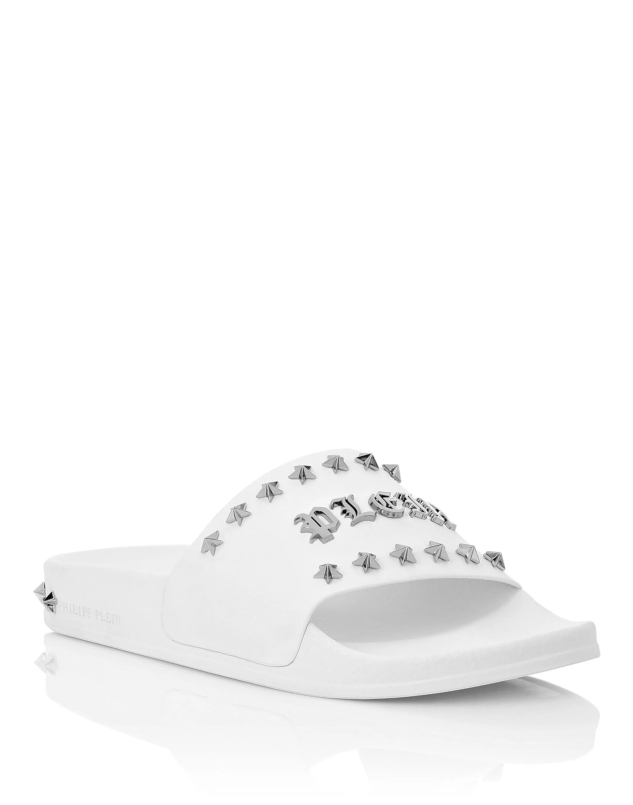 PHILIPP PLEIN Flat gummy sandals Gothic Plein