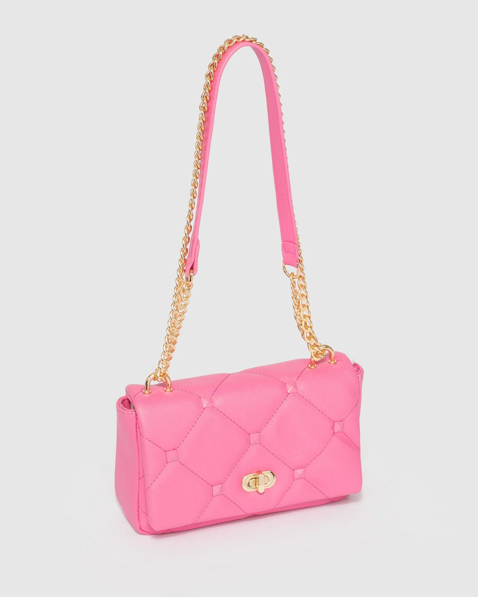 Pink Claire Quilt Crossbody Bag