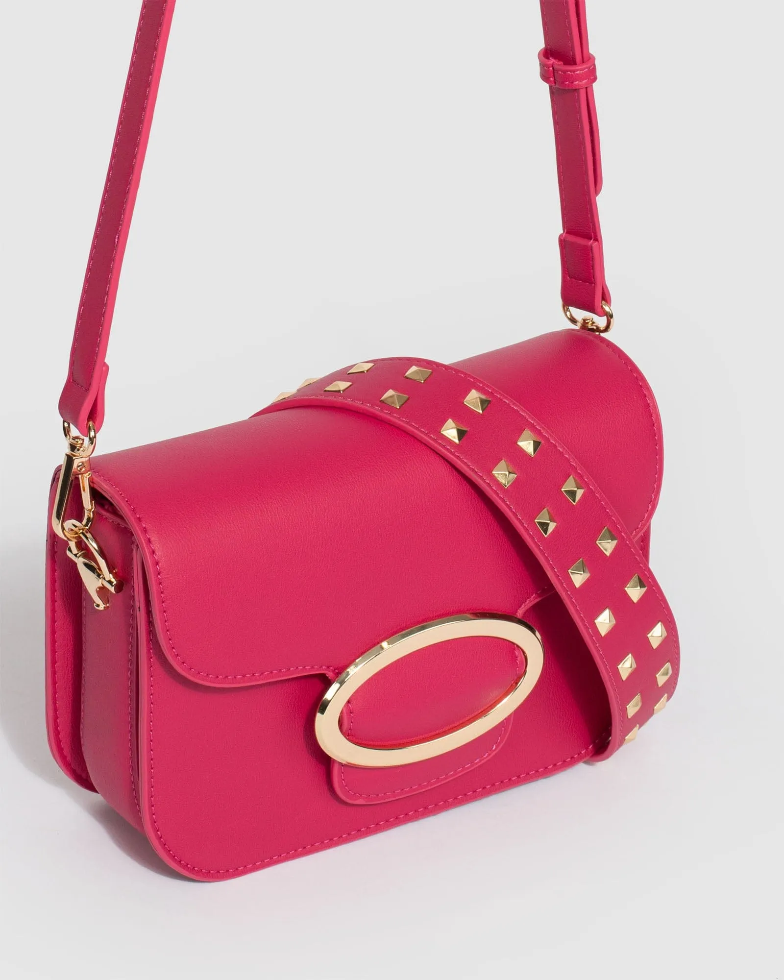 Pink Joanna Stud Crossbody Bag