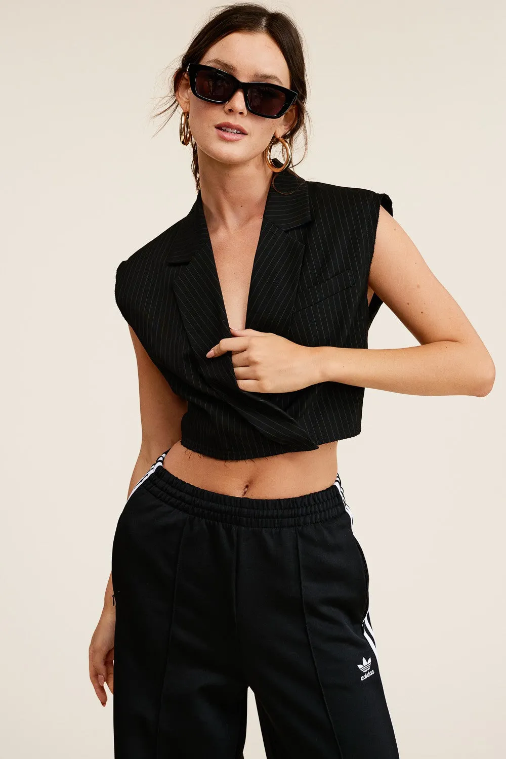Pinstripe Sleeveless Vest