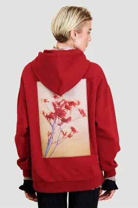 Placebo Hoodie Burgundy Flower Print