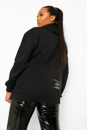 Plus Embroidered Back Hoodie
